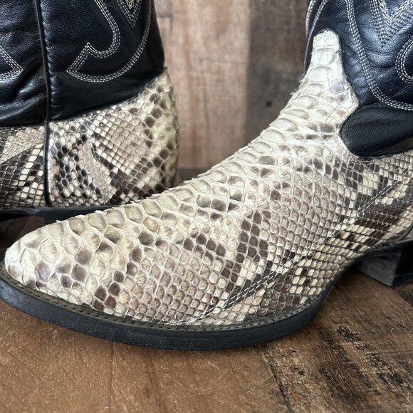 Corral Vintage Snakeskin Western Cowboy Boots Mens 8.5 D - Picture 12 of 12